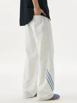 Elastic Drawstring Loose Straight Leg Pants