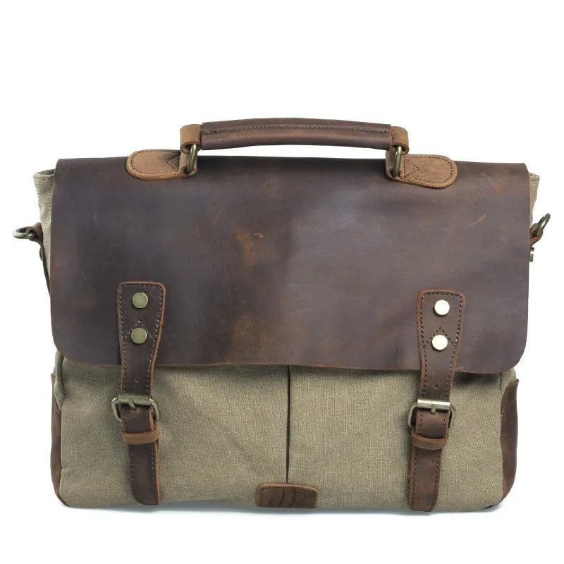 Leather Layer Old School Style Messenger Bag