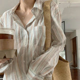 Casual Simple Striped Long Sleeve Shirt