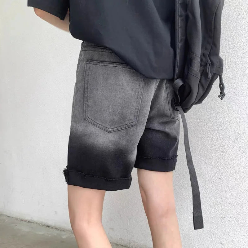 Retro Gradient Denim Short