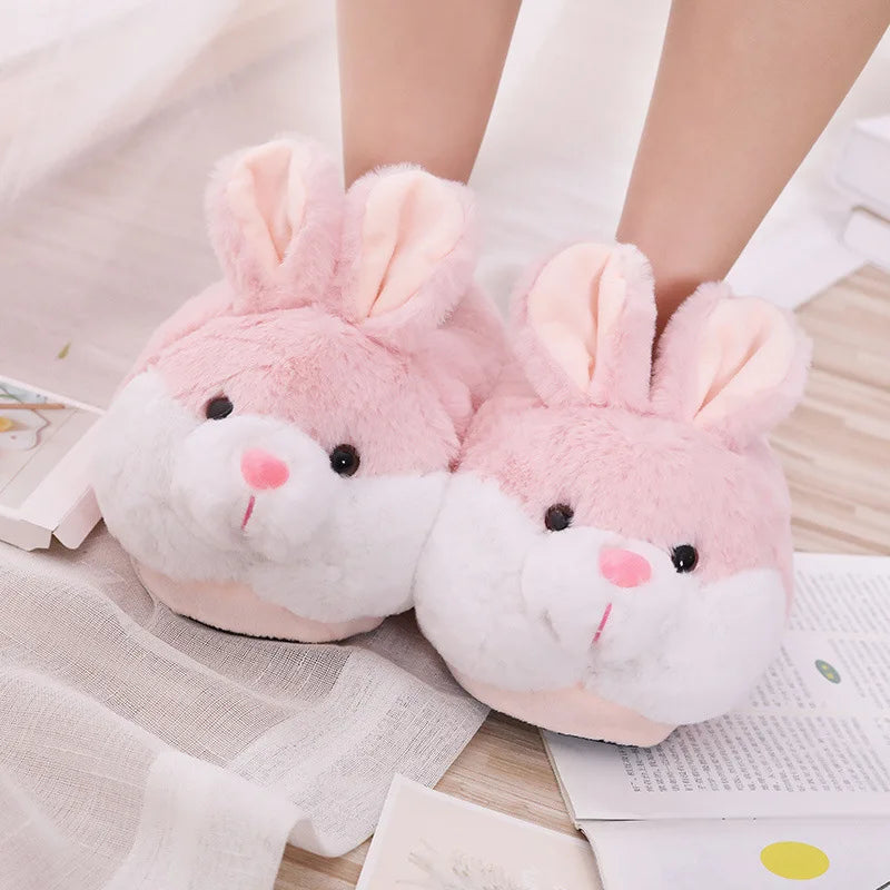 Cute Rabbit Fluffy Plush Slippers