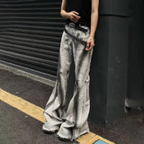 Cyberpunk Gradient Flared Denim Jeans