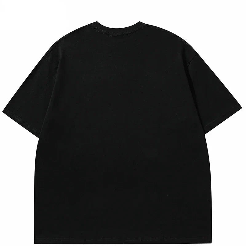 Schwarze Engel-Flügel Grafik Anime T-Shirt