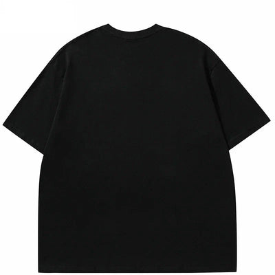 Camiseta de anime gráfica con alas de ángel negras