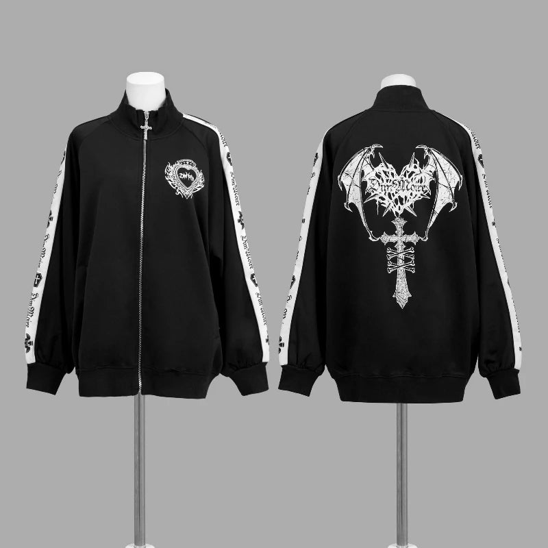 Y2K Gothic Bat Wing Track Jacket