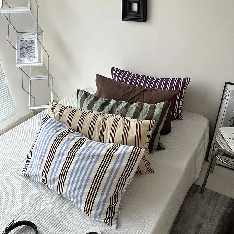 Cotton Colorful Stripe Pillow Case
