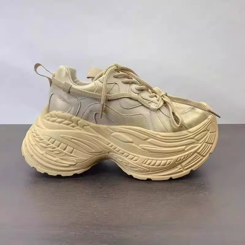 Chunky Platform Round Toe Pumps Sneakers