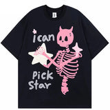 Y2K Skeleton I Can Pick Star T-shirt