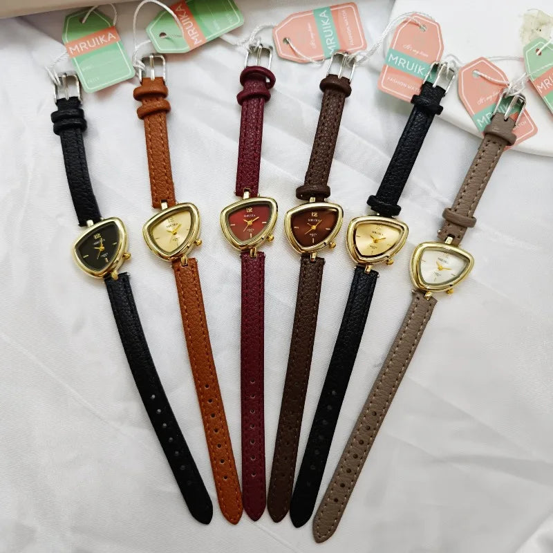 Y2K Triangle Women Leather Watch