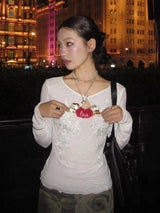 Y2K Mesh Long Sleeve Blouse