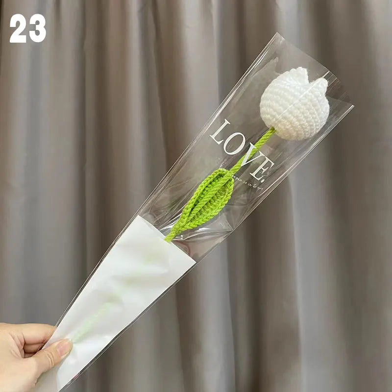 Gestrickter Rosen-Tulpen-Blumenstrauß für Hochzeiten