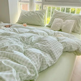 Vintage Cozy Pink Plaid Bedding Set