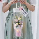 Crochet Flower Bouquet With LED Light String Gift