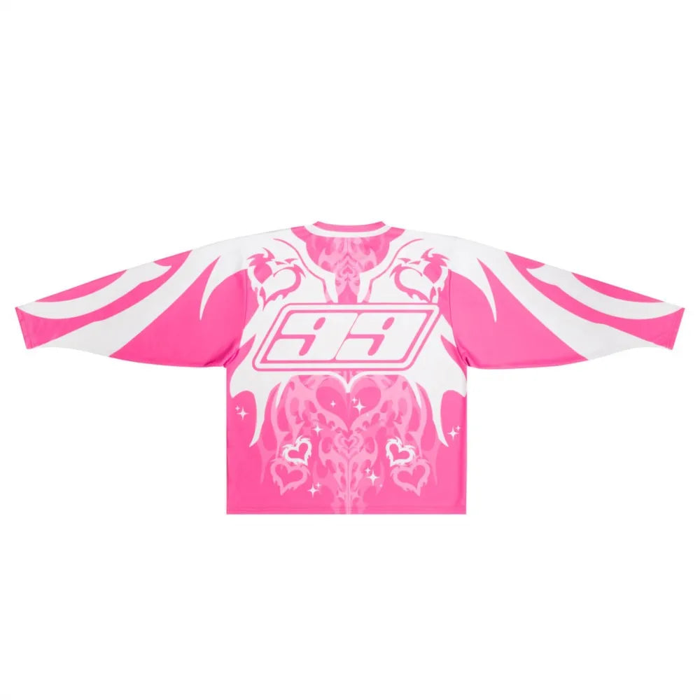 Y2K Retro Pink Motorcycle Sweatshirt
