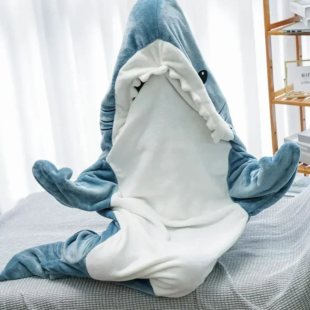 Cartoon Shark Blanket Hoodie