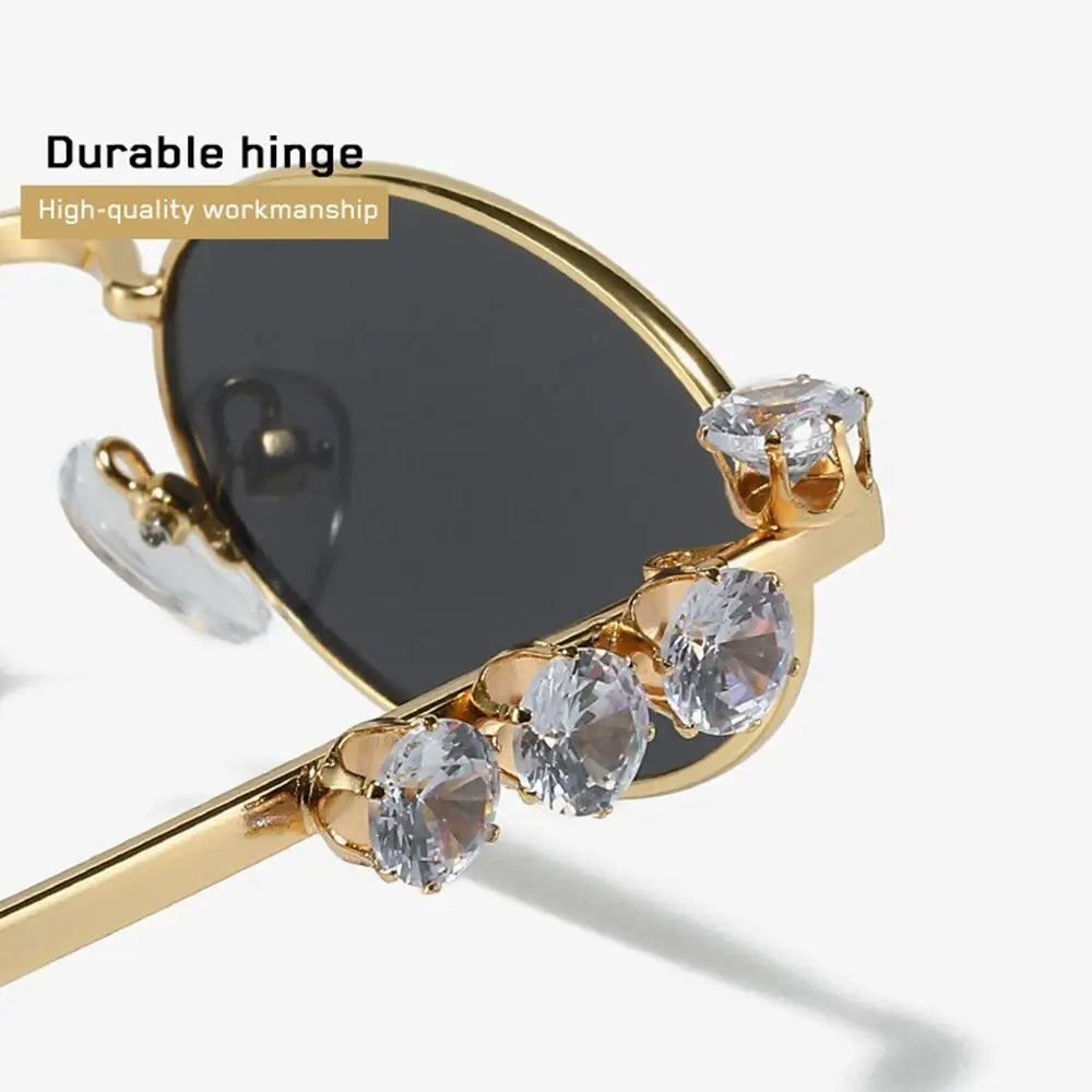 Bling Rhinestone Oval Sunglasses