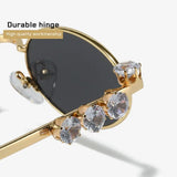 Bling Rhinestone Oval Sunglasses