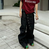 Korean Curved Buckle Jeans