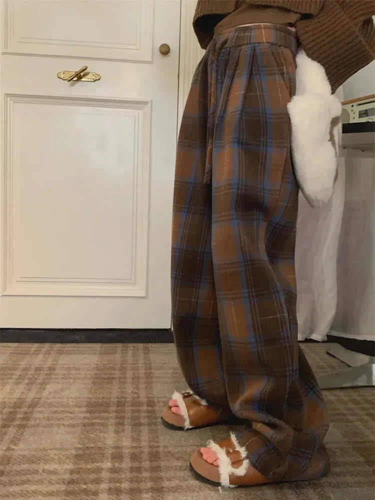 High Waisted Vintage Plaid Pants