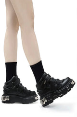 Grunge Heavy Metal Low Platform Shoes