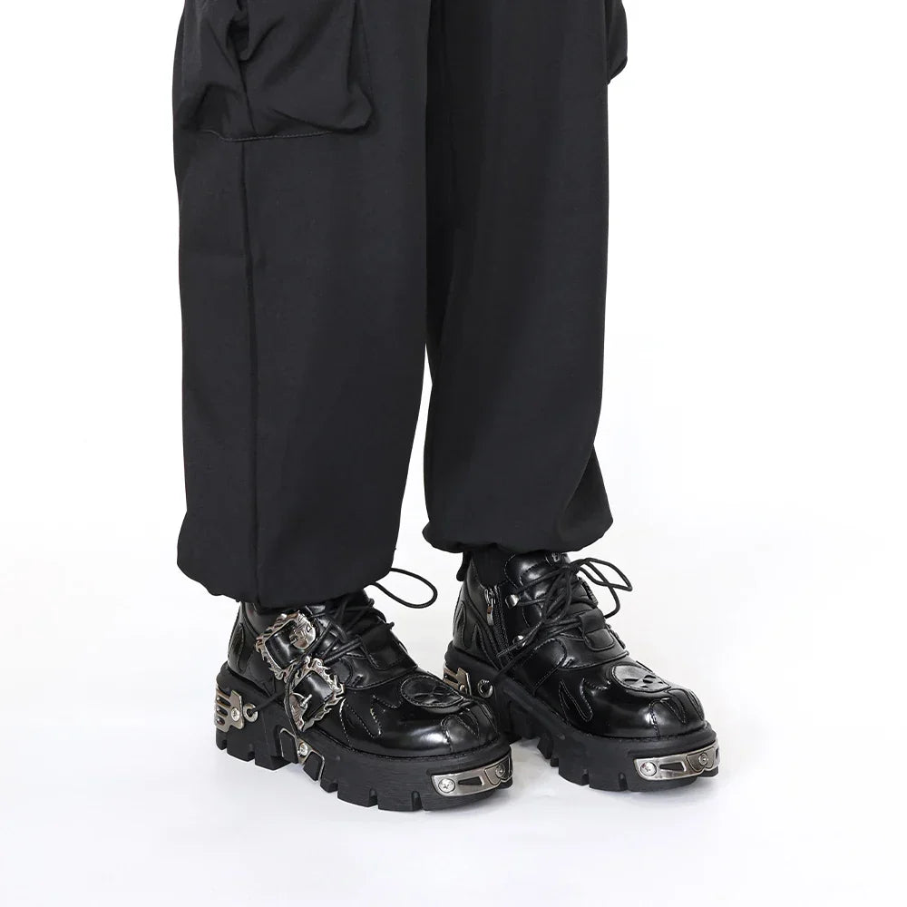 Gothic Rock Leather Platform Shoes