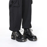 Gothic Rock Leather Platform Shoes
