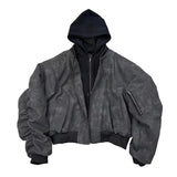 Acubi Vintage Faux Suede Hoodie