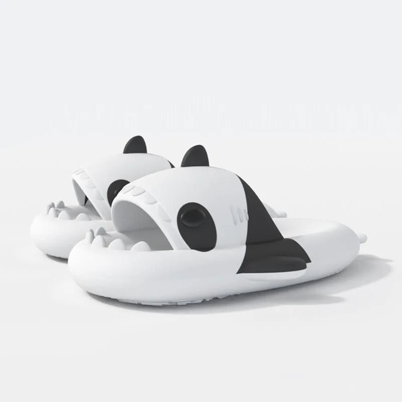 Thick Sole Night Glow Shark Slippers