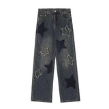 Vintage Star Embroidery Baggy Jeans
