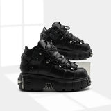 Gothic Platform Leather Sneakers