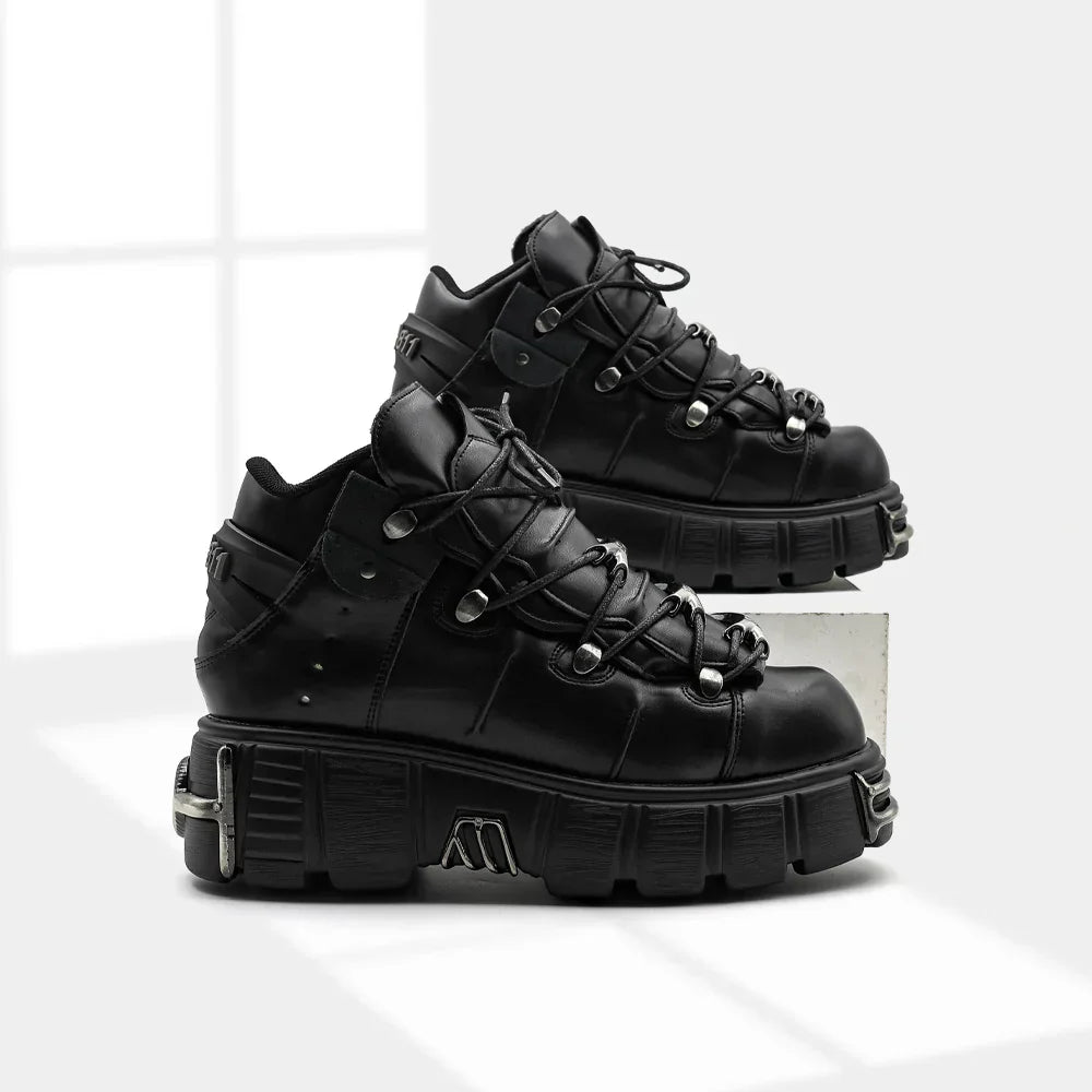 Gothic Platform Leather Sneakers