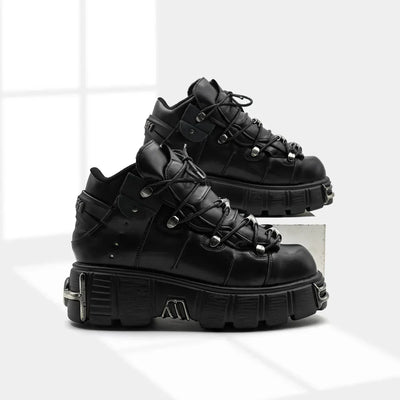 Gothic Platform Leather Sneakers