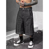 Vintage bestickte Denim-Jorts