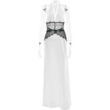 Backless Halter Lace Maxi Dress