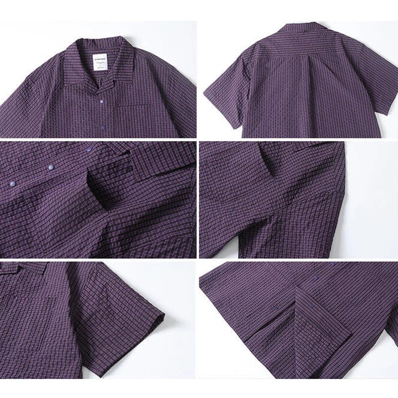 Plaid Casual Loose Fit Short Shirt