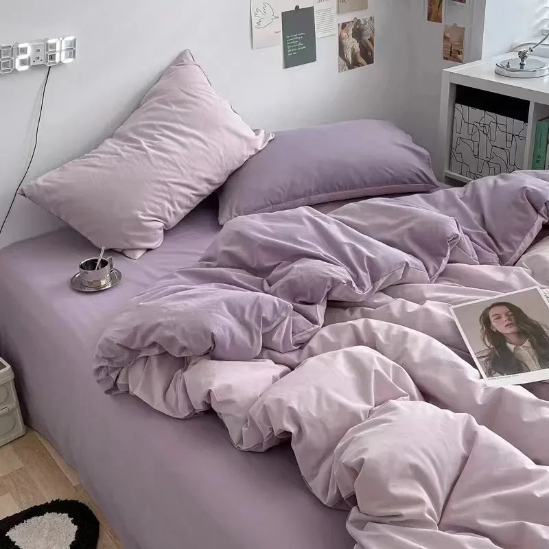 Korean Pink Letter Bedding Set