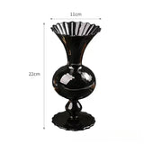 Medieval Black Nitrate Glass Vintage Vase