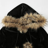 Gothic Soft Velvet Dark Zip-up Hoodie