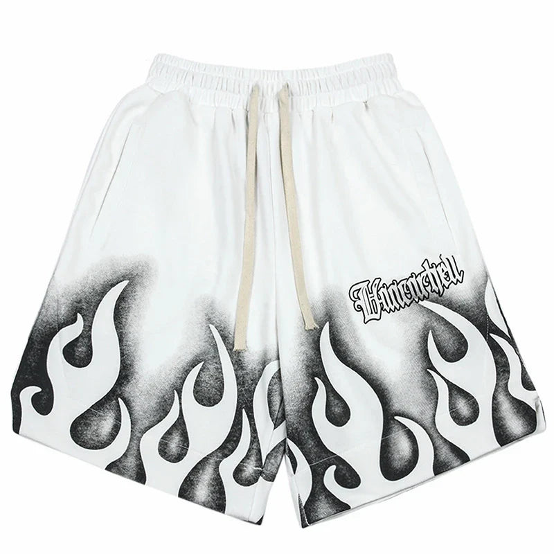 Fire Flame Printed Summer Short