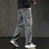 Faded Straight Leg Cargo Jeans