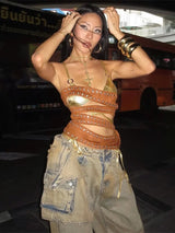 Cyperpunk Hollowed Out Crop Top