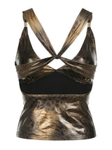 Baddie Leopard Backless Top