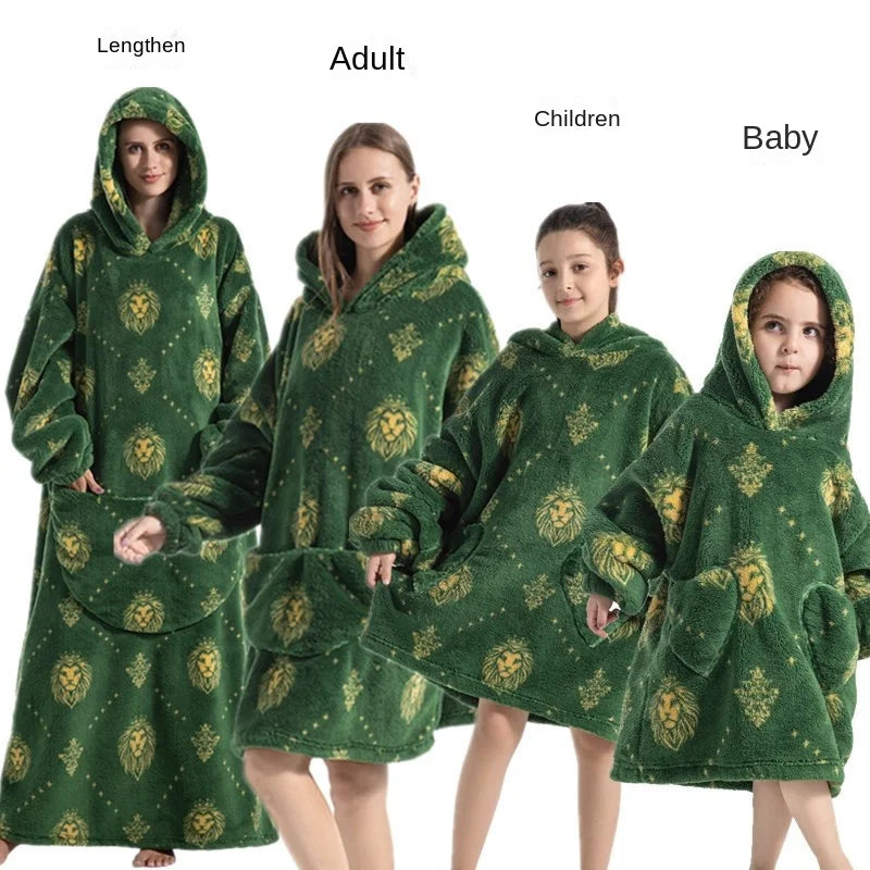 Family Oversize Sherpa Blanket Hoodie