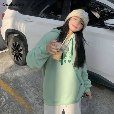 Sweet Heart Bestickung Soft Girl Oversized Hoodie