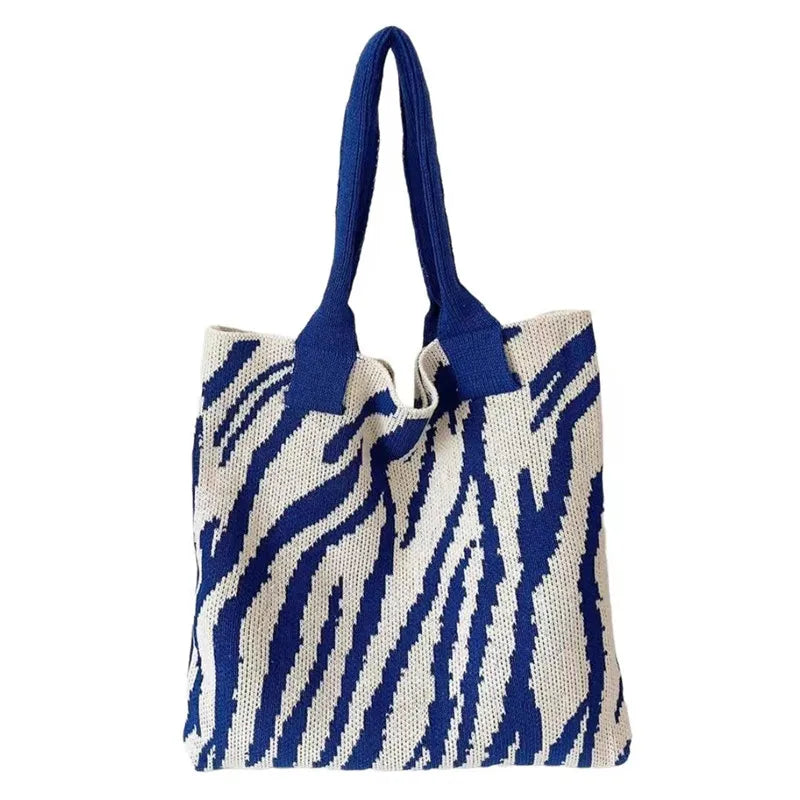 Bolso de ganchillo con estampado de cebra vintage