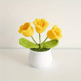 Boutique Handmade Woven 3-Head Knitted Flower