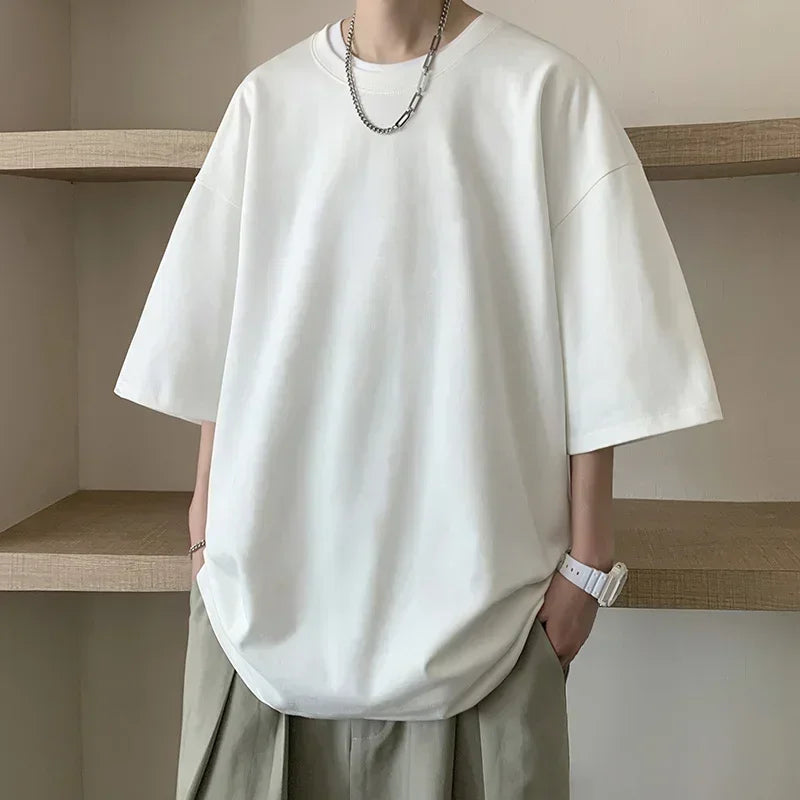 Oversized White Cotton Soft Boy T-Shirt