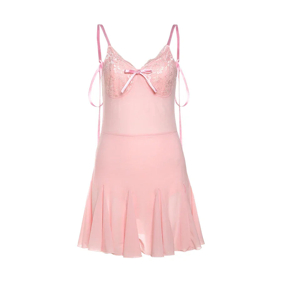 Minivestido Coquette sin Espalda con Lazo