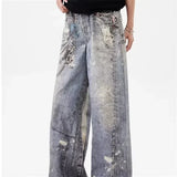 Jeans mit Ketten-Print, gerader Schnitt