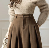 Dark Academia Elegant Midi Skirt